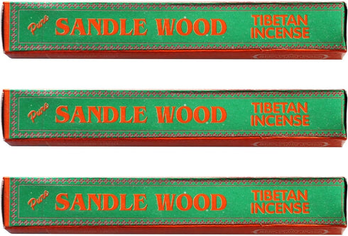 Pure Sandalwood Tibetan Incense, 8" Length - 3 Packs, 40 Sticks Per Pack...