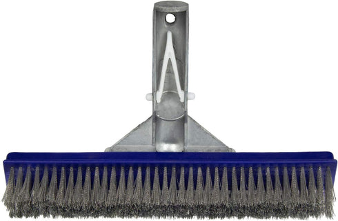 Poolmaster 20177 Aluminum-Back Swimming Pool Wall Brush with Stainless Steel Bristles, 10-Inch, Silver...