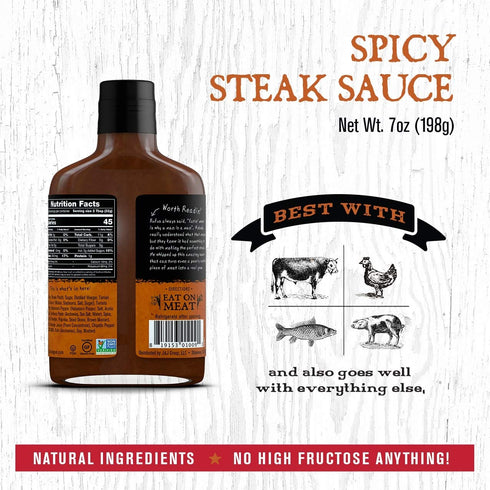 Rufus Teague - Spicy Steak Sauce - Premium Steak Sauce - 7 oz. Bottle...