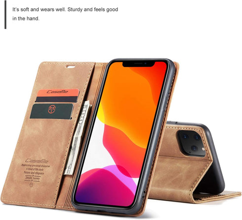 SINIANL iPhone 11 Leather Case, Book Folding Flip Case with Kickstand Credit Card Slot Magnetic Closure Protective Cover for Apple iPhone 11 2019 ...