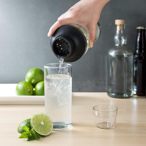 Host All in One Cocktail Shaker Set with Measurements, Reamer, Bottle Opener, Strainer and Jigger for Cold Brew Cocktails, Home Bar, Bartending, C...