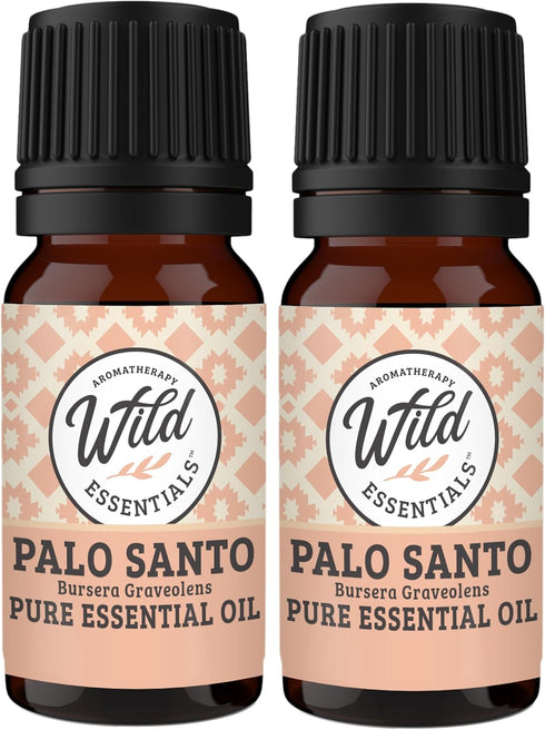 Wild Essentials Palo Santo 2 Pack of Essential Oil - 10ml, Premium Grade, 100% Pure, Made and Bottled in The USA, Cleansing, Purifying, Relaxing, ...