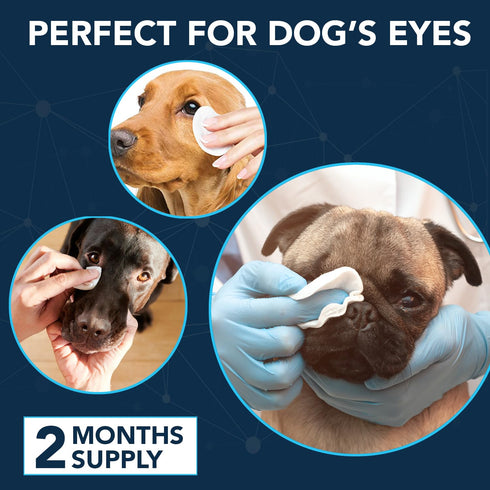 NOVEHA 100 Dog Eye Wipes - Plant-Based Eye Wipes for Dogs - Formulated to Remove Eye Debris, Tear Stains & Eye Discharge - Safe, Convenient, and L...