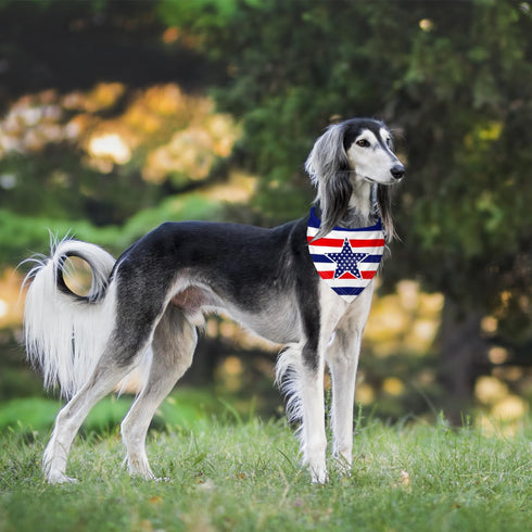 4th of July Dog Bandanas 2 Pack, American Flag Pet Scarf, Durable Fabric Pet Patriotic Scarf, Independence Day Bandana for Small Medium, and Large...