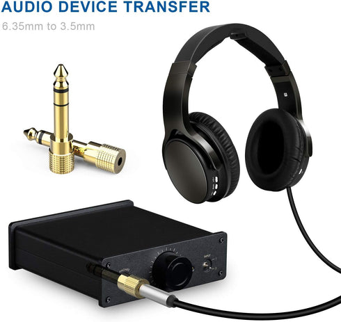 DIGITNOW Headphone Adapter 6.35mm (1/4 Inch) Male to 3.5mm (1/8 Inch) Female and 3.5 mm Male Plug to 6.35 mm Female Jack, Audio Stereo TRS Convert...