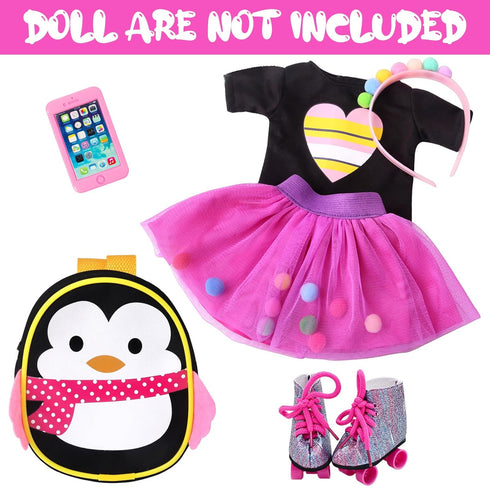 18 Inch American Doll Clothes and Accessories Doll Travel Skating Sport Playset Doll Outdoor Sport Accessories (Not Include Doll)...