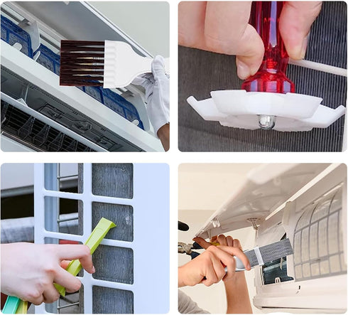 Shkalacar 5 Pieces Air Conditioner Fin Cleaner Set, Air Conditioner Condenser Fin Comb Ac Coil Cleaner Air Refrigerator Fin Cleaner Evaporator Rad...
