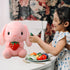 HOUPU Soft Toy - Sitting Lop Eared Rabbit, Easter White Rabbit Stuffed Bunny Animal with Carrot Soft Lovely Realistic Long-Eared Standing Pink Plu...