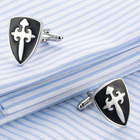Cross Cufflinks for Men, Cross Shield Cufflinks, Cross Sword Shield Cuff Links, Cross Shirt Tuxedo Cufflinks, Punk Cufflinks French Cufflinks, Bes...