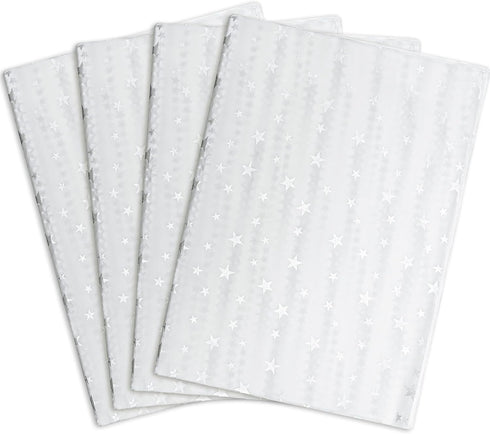 MR FIVE 100 Sheets White with Silver Star Tissue Paper Bulk,20" x 14",Silver Star Tissue Paper for Gift Bags,Silver Star Tissue Paper for Birthday...