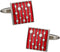Men's Unique Red Enamel Square Silver Cufflinks with Travel Presentation Gift Box Groom Groomsmen Wedding...
