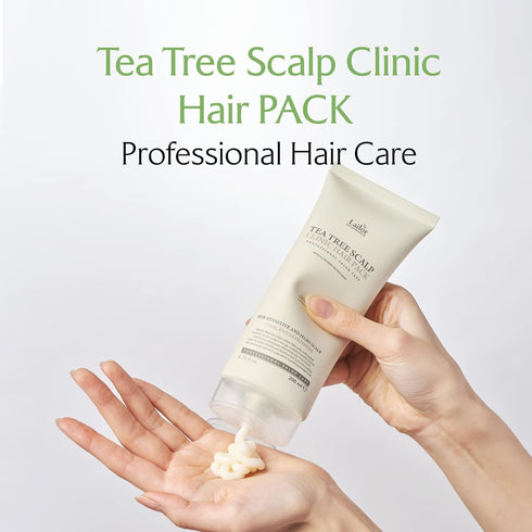LA'DOR Tea Tree Scalp Clinic Hair Pack - Calming & Nourishing w/Snail Mucin, Tea Tree, Green Tea, Aloe - Hair Conditioning Treatment Mask for Itch...