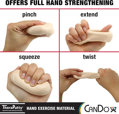 CanDo 10-0958 TheraPutty Standard Hand Exercise Putty, XX-Soft, 4oz...