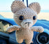 Cute Bear Crochet Handmade, Rearview Mirror Charm, Car Decor Aesthetic Pendant Car Interior Ornament for Gifts....