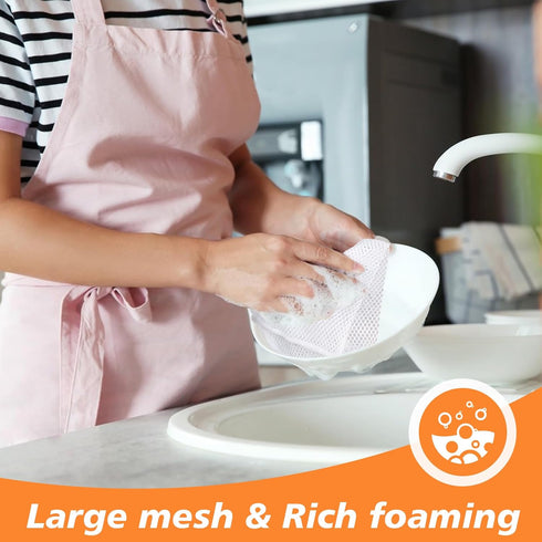 SUNLAND Netted Dish Cloths for Washing Dishes No Odor Dishes Scrubber for Kitchen-Fast Drying and Easy to Clean Mesh Dish Cloth 6 Pack 12Inch x12I...