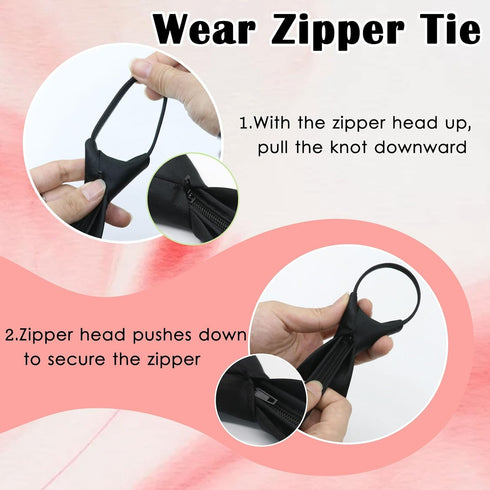 Womens Ties, Black Neck Tie for Women, Zipper School Girl Uniform Tie, Women Accessories for Dress Shirt Business...