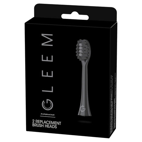 GLEEM Toothbrush Replacement Brush Heads Refill, Black, 2 Count...