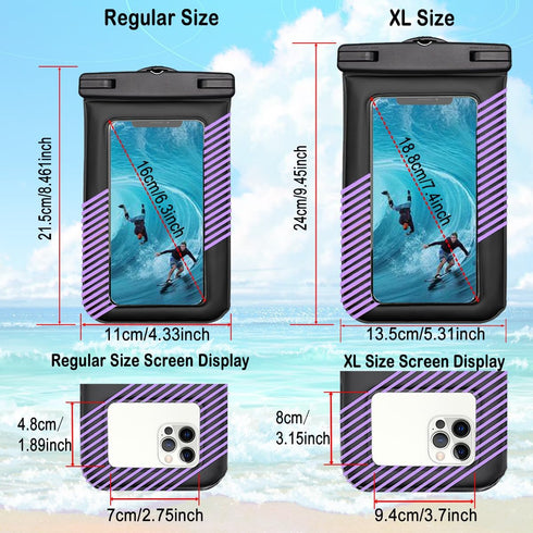 Waterproof Phone Pouch 2Pcs(S+L),Waterproof Phone Lanyard Case,IPX8 Floating Waterproof Phone Case Dry Bag for iPhone 1514 Pro 13 13 Pro Max 12 11...