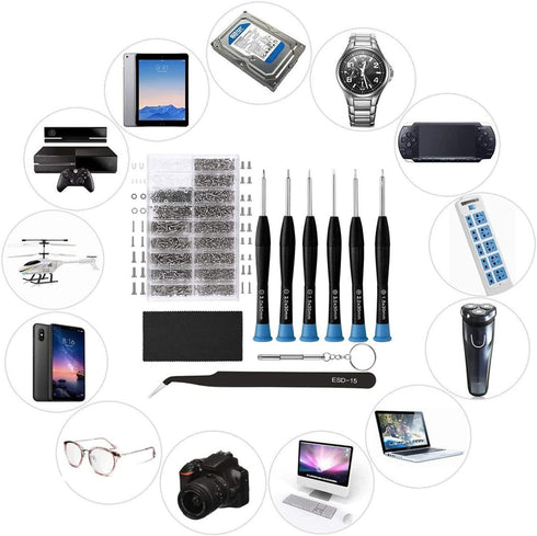 Eyeglasses Repair Kit, HKIDEE Sunglasses Repair Kit Include Glasses Nose Pads, Glasses Screws and 6 Screwdrivers and Tweezers for Glasses, Sunglas...