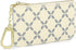 Luxury Zip Key Chain Pouch | Mini Coin Purse Wallet Card Holder with Clasp | for Men Women (Cream)...