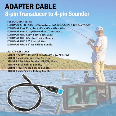 0101271900 8-pin Transducer to 4-pin Sounder Adapter Cable...