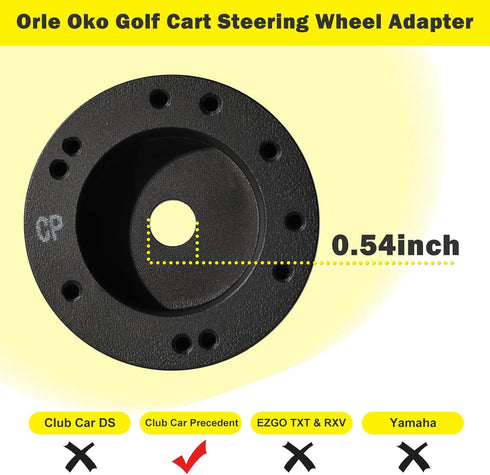 Club Car Precedent Steering Wheel Adapter Golf Cart Steering Wheel Adapter Hub Golf Cart Accessories For Club Car Precedent Golf Cart...