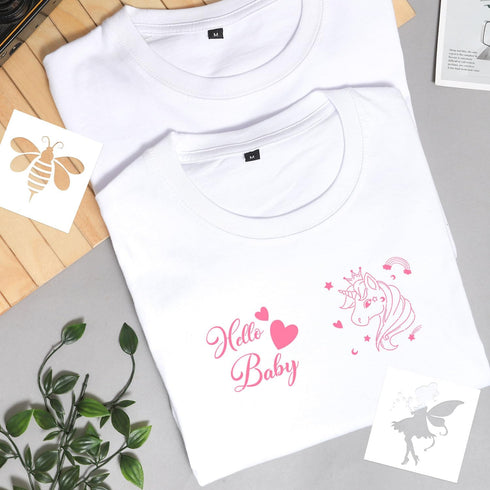 22pcs Baby Shower Stencils, 5.12 Inch Cute Baby Shower Fabric Stencils with Different Patterns Baby Stencils for Fabric Reusable Painting Stencils...