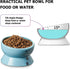 Y YHY Ceramic 15 Ounce Slanted Cat Food Water Bowl, Lake Blue...