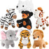 7 Pieces Plush Safari Animals 4.72 Inches Jungle Stuffed Animal Set includes Plush Giraffe Tiger Lion Bear Elephant Zebra for Zoo Animal Themed Pa...