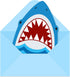 Yangmics Direct 25 Pack Shark Birthday Party Invitations with Envelopes-Double Sided -Shaped Fill-In Invitations-Shark party supplies...
