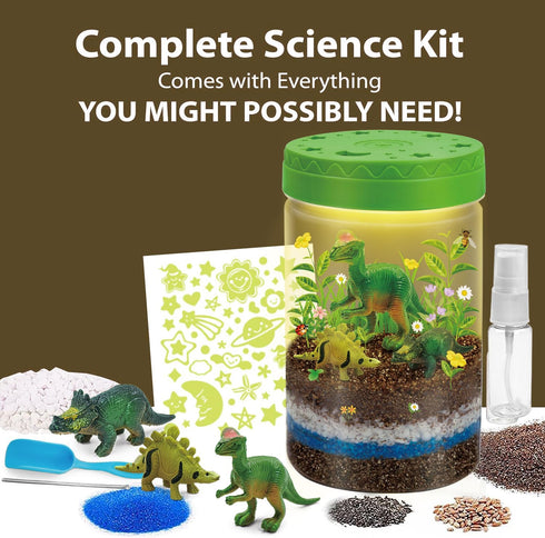 Light-Up Dinosaurs Terrarium Kit for Kids, Glow in Dark Dinosaur Toys for Boys Educational, Science Kit for Kids Ages 4 5 6 7 8-12 Year Old, STEM ...