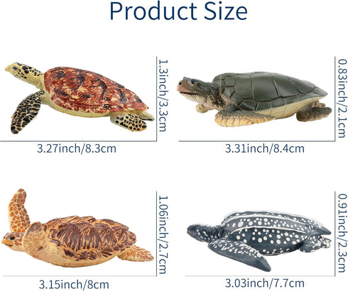 Toymany 6PCS Realistic Sea Turtle Figurines, Plastic Ocean Sea Animals Figures Set includes of Turtles, Educational Toy Cake Toppers Christmas Bir...