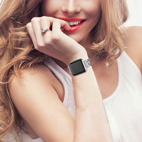 OULUCCI Stainless Steel Band Compatible with Apple Watch Band 38mm 40mm 41mm 42mm 44mm 45mm 46mm 49mm, Women Strap For Iwatch Series 10 9 8 7 6 5 ...