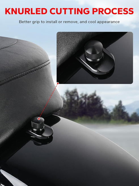Amazicha Black Seat Bolt Tab Screw Mount Knob Cover Fit for Harley Touring 1996-2024...