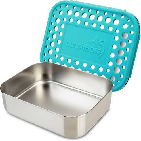 LunchBots Medium Uno Stainless Steel Sandwich Container - Open Design for Wraps - Salads or a Small Meal - Eco-Friendly - Dishwasher Safe and BPA-...