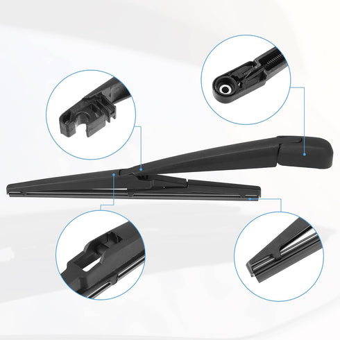 ACROPIX Rear Windshield Wiper Blade Arm Assembly Fit for Pontiac Vibe - Pack of 2 Black...