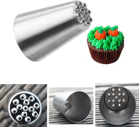 5 Pieces Large Piping Tips Set and 3Pcs Russian Grass Cream Tips DIY Decor Baking Tool, Stainless Steel Piping Nozzles Kit for Pastry Cupcakes Cak...