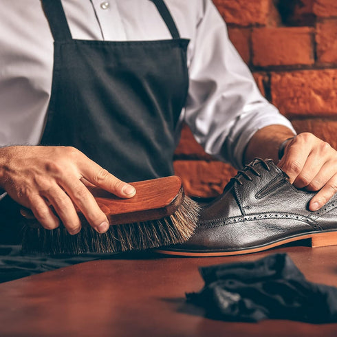 Jovitec 3 Pieces Horsehair Shoes Polish Brushes Kit Leather Shoes Boots Care Clean Polish Daubers Applicators...