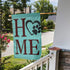 Teal Wooden Home Dog Paw Print Love Heart Monogram Burlap Garden Porch Lawn Flag Farmhouse Decorations Mailbox Decor Welcome Sign 12x18 Inch Mini ...