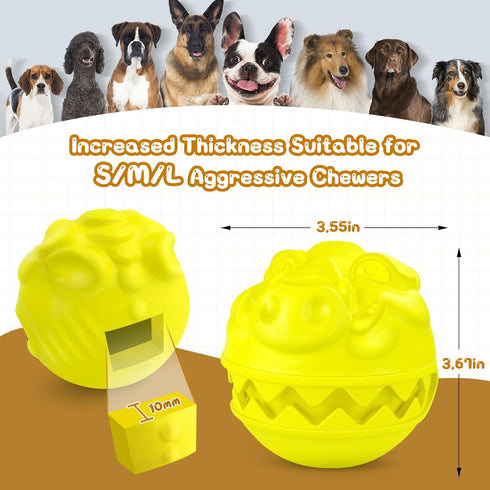 Indestructible Dog Toys for Aggressive Chewers, Tough Dog Chew Toys Balls for Large Dogs, Interactive Treat Dispensing Dog Toys to Keep Them Busy,...