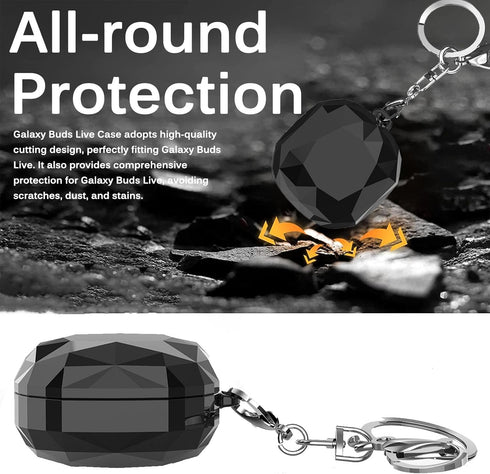 Miimall Compatible for Samsung Galaxy Buds FE Case 2023/Samsung Galaxy Buds 2 Pro Case 2022/Samsung Galaxy Buds Pro 2021 Case Cover Hard PC Crysta...