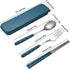 Travel Utensils Portable Silverware Cutlery Set Stainless Steel Reusable Flatware Portable Fork Spoon Chopsticks with Case for Camping Picnic Hiki...