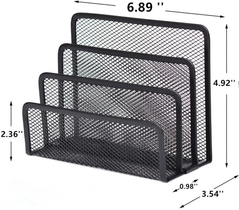 Desk File Holder, 3 Tier Document File Folder Metal Mesh Holder Magazine Organizer for Document/Filing/Folders/Paper for Office & School & Home....