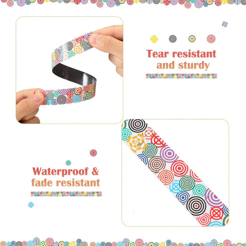 24 Pieces Magnetic Strips Retro Magnetic Border for Classroom Whiteboard Bulletin Board Decorative Magnetic Strips with Adhesive Magnetic Borders ...