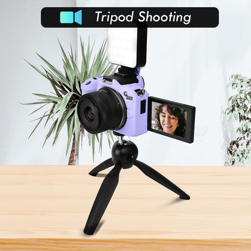 Rieibi EOS R50 Case, Soft Silicone Protective Case for Canon EOS R50 EOSR50 Camera, Lightweight EOS R50 Camera Case - Purple...