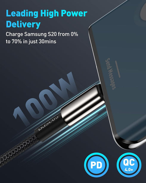 Baseus USB C Cable, 100W PD 5A QC 4.0 Fast Charging USB C to C Cable, Zinc Alloy Nylon Braided USB Type C Charger Cable for iPhone 15/Pro/Plus/Pro...
