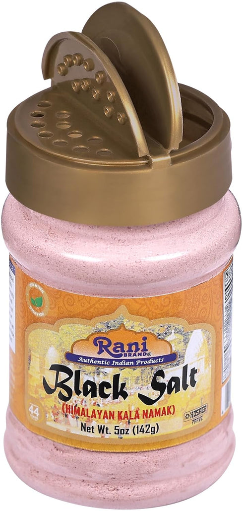 Rani Black Salt Powder (Kala Namak) Mineral 5oz (142g) PET Jar ~ Unrefined, Pure and Natural | Vegan | Gluten Friendly | NON-GMO | Indian Origin |...