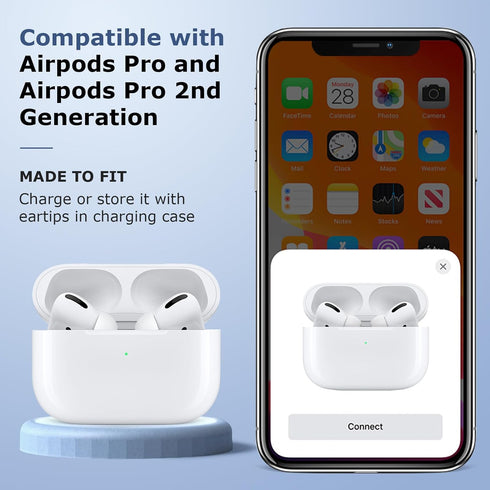 Silicone Replacement Ear Tips Compatible with airpods pro Wireless Earbuds,Clean Kit with 2 Soft Brush and 1 Cleaning Putty,Noise Reduction Hole, ...