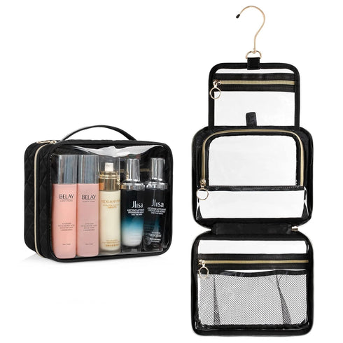 CUBETASTIC Clear Toiletry Bag, Transparent Travel Makeup Bag Small Hanging Travel Bag Portable Cute Cosmetic Organizer Waterproof Make Up Case......