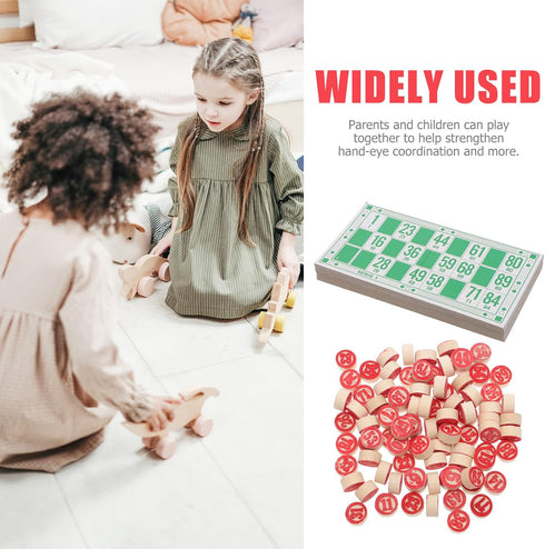 Russian Lotto Game, Bingo Cards Set Russian Bingo Board Game Set of Wooden Barrels Cards Bingo Game Chips for 15 Years Old...